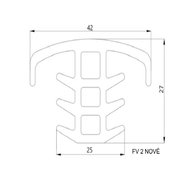 Gumový těsnící profil FV2 NOVÉ pro fotovoltaické panely - pro mezeru mezi FV panely 19-23mm, návin 6m, IMPOL TRADE