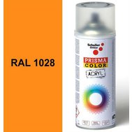 Sprej melounově žlutý lesklý 400ml, odstín RAL 1028 barva melounově žlutá lesklá, Schuller Ehklar, barvy ve spreji PRISMA COLOR 91042