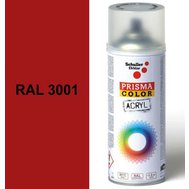 Sprej signální červený lesklý 400ml, odstín RAL 3001 barva signální červená lesklá, Schuller Ehklar, barvy ve spreji PRISMA COLOR 91021