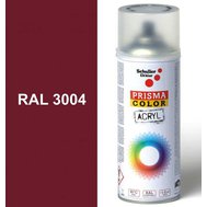 Sprej červený lesklý 400ml, odstín RAL 3004 barva purpurově červená, Schuller Ehklar, barvy ve spreji PRISMA COLOR 91301