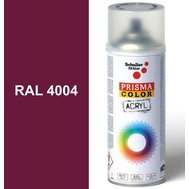 Sprej červený lesklý 400ml, odstín RAL 4004 barva bordová fialová, Schuller Ehklar, barvy ve spreji PRISMA COLOR 91031