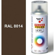 Sprej hnědý lesklý 400ml, odstín RAL 8014 barva sépiově hnědá, Schuller Ehklar, barvy ve spreji PRISMA COLOR 91025