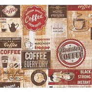 Papírové tapety na zeď Coffee Every Day 33480-1, rozměr 10,05 m x 0,53 m, A.S.Création