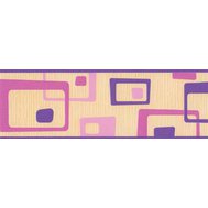 Samolepící bordura abstrakt růžovo-fialový 69030 5 m x 6,9 cm IMPOL TRADE