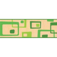 Samolepící bordura abstrakt zelený 69032 5 m x 6,9 cm IMPOL TRADE