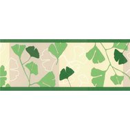 Samolepící bordury ginkgo listy zelené 69055, rozměr 5 m x 6,9 cm, IMPOL TRADE