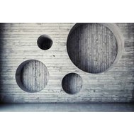 Vliesové fototapety, rozměr 375 cm x 250 cm, betonová stěna s kruhy, DIMEX MS-5-0038