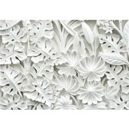 Vliesové fototapety, rozměr 254 cm x 184 cm, 3D květy bílé, IMPOL TRADE 10052V4