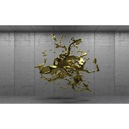 Fototapety 3D zlatý abstrakt na betonovém podkladu rozměr 368 cm x 254 cm