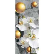 Vliesové fototapety 3067 VET, rozměr 91 cm x 211 cm, orchidej a 3D kuličky, IMPOL TRADE