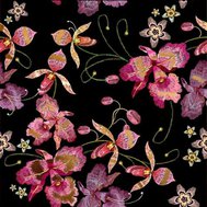 Samolepící fólie 45 cm x 5 m GEKKOFIX 14061 růžová orchidej černo-zlatá samolepící tapety