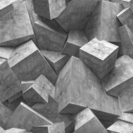 Vliesové tapety na zeď Hexagone L50509, rozměr 10,05 m x 0,53 m, 3D kostky šedé, Ugépa