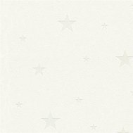 Vliesové tapety na zeď IL DECORO 32440-1, rozměr 10,05 m x 0,53 m, hvězdičky stříbrné na bílém podkladu, A.S.Création