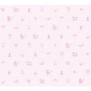 Dětské vliesové tapety na zeď Little Stars 35854-1, rozměr 10,05 m x 0,53 m, dětské hračky růžové, A.S.Création