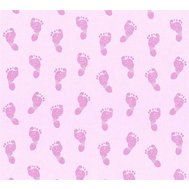 Dětské vliesové tapety na zeď Little Stars 35863-3, rozměr 10,05 m x 0,53 m, dětské stopy růžové, A.S.Création