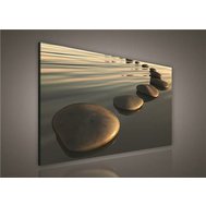 Obraz na plátně písečná pláž s kameny 138O1, 100 x 75 cm, IMPOL TRADE