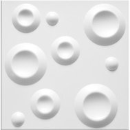 3D panel 0008, cena za kus, rozměr 50 cm x 50 cm, CIRCLES bílý, IMPOL TRADE