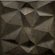3D panel 0073, cena za kus, rozměr 50 cm x 50 cm, DIAMANT beton černo-zlatý, IMPOL TRADE