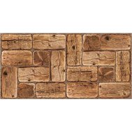 Obkladové panely 3D PVC TP10017656, cena za kus, rozměr 960 x 479 mm, borovicové špalky, GRACE