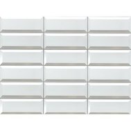Obkladové panely 3D PVC 06, cena za kus, rozměr 440 x 580 mm, obklad bílý s šedou spárou, IMPOL TRADE