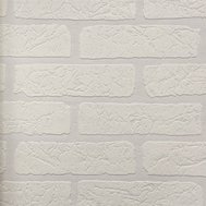 Vliesové tapety na zeď Wallton 150100, přetíratelná cihla bílá, rozměr 10,05 m x 0,53 m, RASCH