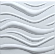 3D panel 0016, cena za kus, rozměr 50 cm x 50 cm, WAVE bílý, IMPOL TRADE