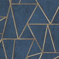 Vliesové tapety na zeď IMPOL G.D. EP3704, rozměr 10,05 m x 0,53 m, SOHO modré se zlatými švy, GRANDECO