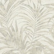 Vliesové tapety na zeď Ivy 82270, palmové listy hnědé na krémovém podkladu, rozměr 10,05 m x 0,53 m, NOVAMUR 6803-30