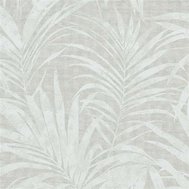 Vliesové tapety na zeď Ivy 82271, palmové listy metalicky bílé na šedém podkladu, rozměr 10,05 m x 0,53 m, NOVAMUR 6803-40