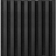 Dekorační panely, černý mat 3D lamely na filcovém podkladu, rozměr 40 x 40 cm, IMPOL TRADE