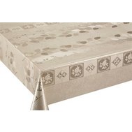 Ubrus PVC 3585006 metráž, 20 m x  140 cm, lístky a růže zlaté, IMPOL TRADE