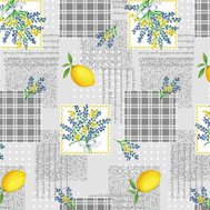 Ubrus PVC 3581049, návin 20 m x 140 cm, citróny s květinami, IMPOL TRADE