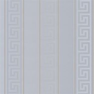 Vliesové tapety na zeď Versace III 93524-5, rozměr 10,05 m x 0,70 m, řecký klíč šedý se zlatými proužky, A.S. Création