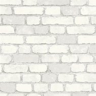 Vliesové tapety na zeď 58412, rozměr 10,05 m x 0,53 m, Brique 3D cihly bílé s výraznou strukturou, Marburg